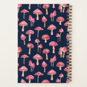 Pink Blue Mushroom Wasserfarbmuster Notizblock (Rückseite)