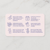 Pink & Blue Nails Aftercare Card Visitenkarte (Rückseite)