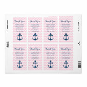 Pink Blue Nautical Baby Dusche Gefallen Labels (Vorne)