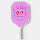 Pink Blue Niedlich Face Pickleball Paddle (Vorderseite)