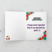 Pink Blue Niedlich Watercolor Brithday Karte (Innenseite)