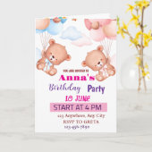 Pink Blue Niedlich Watercolor Brithday Karte (Gelbe Blume)