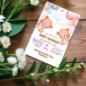 Pink Blue Niedlich Watercolor Kinderdusche Einladu Einladung