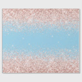 Pink Blue Ombre Glitzer Baby Gender Reveal Geschenkpapier (Flach)