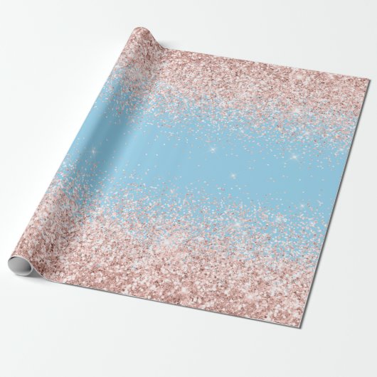 Pink Blue Ombre Glitzer Baby Gender Reveal Geschenkpapier (Ungerollt)
