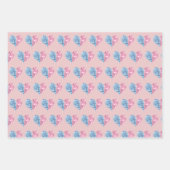 Pink Blue Ombre Glitzer Hearts Baby Gender Reveal Geschenkpapier Set (Vorderseite 2)