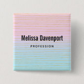 Pink Blue Ombre mit Gold Lines Professionals Button (Vorderseite)