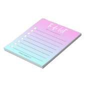 Pink Blue Ombre zu tun Liste Girl Notizblock (Rotiert)
