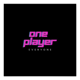 Pink & Blue One Player Glossy Poster