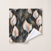 Pink & Blue Pampas Grass Glitzer Badhandtuch Set (Waschlappen)