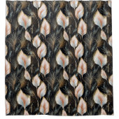 Pink & Blue Pampas Grass Glitzer Duschvorhang (Vorderseite)