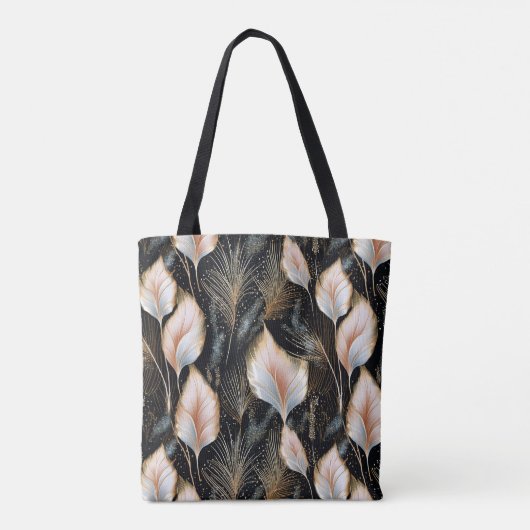 Pink & Blue Pampas Grass Glitzer Tasche (Rückseite)