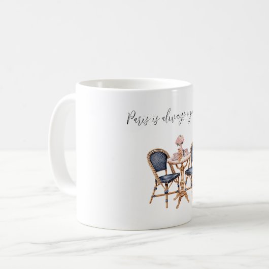 Pink Blue Paris Table Baguettes Kaffeetasse (Vorderseite Links)