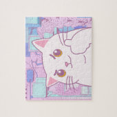 Pink & Blue Pastel Cat Jigsaw Puzzle 🧩 | Geschenk (Vertikal)