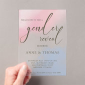 Pink Blue Pastel Gender Reveal Party Acryleinladungen (Insitu (Handheld))