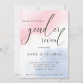 Pink Blue Pastel Gender Reveal Party Einladung (Vorderseite)