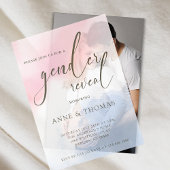 Pink Blue Pastel Gender Reveal Party Pergament Einladungen