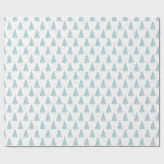 Pink Blue Pastel Holiday Pattern Elegantes Xmas Geschenkpapier (Flach)