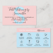 Pink Blue Pastel Teeth Whitening Aftercare Tipps Visitenkarte (Vorne/Hinten)