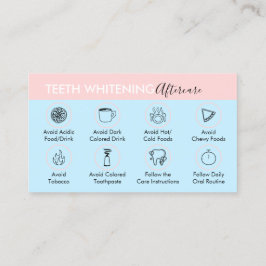 Pink Blue Pastel Teeth Whitening Aftercare Tipps Visitenkarte