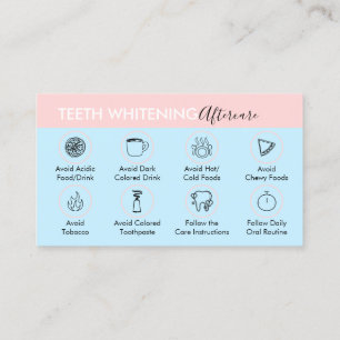 Pink Blue Pastel Teeth Whitening Aftercare Tipps Visitenkarte