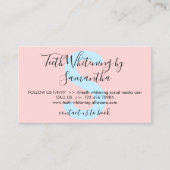 Pink Blue Pastel Teeth Whitening Aftercare Tipps Visitenkarte (Vorderseite)