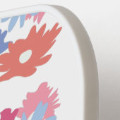 Pink Blue Patel Personalisiert floral Pickleball Schläger (Linke Seite)