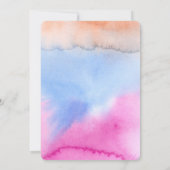 Pink Blue Peach Gefärbte Krawatte Einladung (Rückseite)