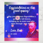 Pink & Blue Perfect Design van Gogh Celebrating Weinetikett (Einzelnes Label)