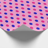 Pink Blue Pink Polka Dot Pattern Geschenkpapier (Ecke)