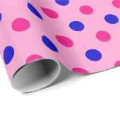 Pink Blue Pink Polka Dot Pattern Geschenkpapier (Rolleneckpunkt)