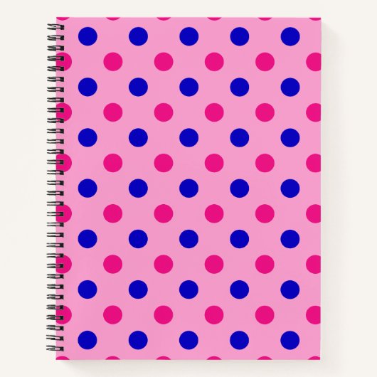 Pink Blue Pink Polka Dot Pattern Notizblock (Vorderseite)
