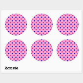 Pink Blue Pink Polka Dot Pattern Runder Aufkleber (Blatt)