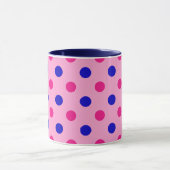 Pink Blue Pink Polka Dot Pattern Tasse (Zentrum)