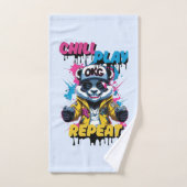 Pink Blue Pixel Panda Swag Badhandtuch Set (Handtuch)