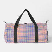 Pink Blue Plaid Classic Pattern Retro Duffle Bag (Vorderseite)