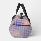 Pink Blue Plaid Classic Pattern Retro Duffle Bag (Rechts)