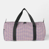 Pink Blue Plaid Classic Pattern Retro Duffle Bag (Rückseite)