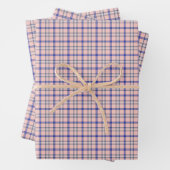 Pink Blue Plaid Classic Pattern Retro Geschenkpapier Set (Beispiel)