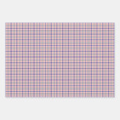 Pink Blue Plaid Classic Pattern Retro Geschenkpapier Set (Vorderseite)