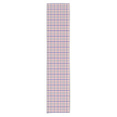 Pink Blue Plaid Classic Pattern Retro Table Runner Kurzer Tischläufer (Vorderseite)