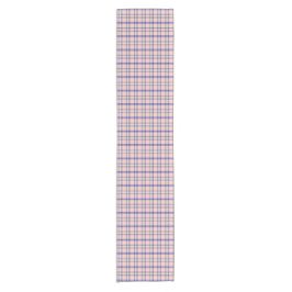 Pink Blue Plaid Classic Pattern Retro Table Runner Kurzer Tischläufer