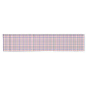Pink Blue Plaid Classic Pattern Retro Table Runner Kurzer Tischläufer (Horizontal)