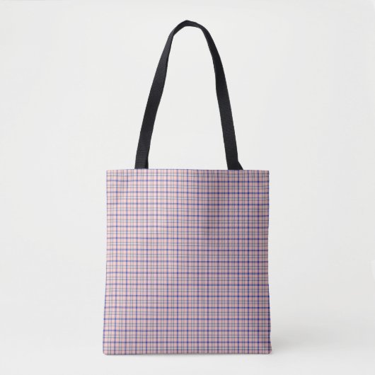 Pink Blue Plaid Classic Pattern Retro Tasche (Vorderseite)