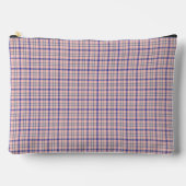 Pink Blue Plaid Classic Pattern Retro Zubehörtasche (Vorderseite)