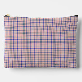 Pink Blue Plaid Classic Pattern Retro Zubehörtasche