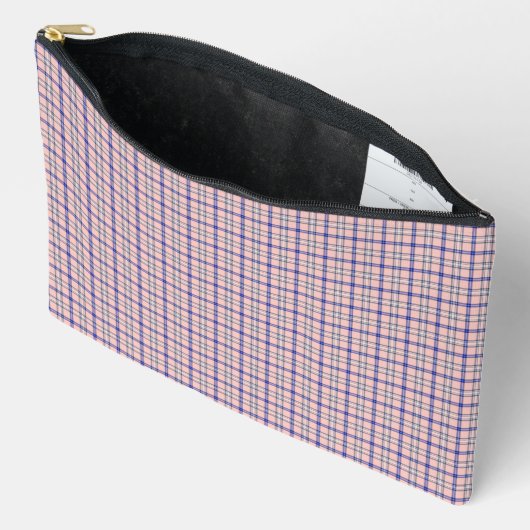Pink Blue Plaid Classic Pattern Retro Zubehörtasche (Offen)