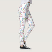 Pink Blue Polka Dot Teapot Tea Time Party Leggings (Rechts)