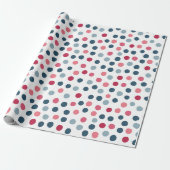 Pink Blue Polka Dots Wrapping Paper Geschenkpapier (Ungerollt)
