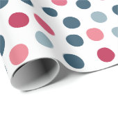 Pink Blue Polka Dots Wrapping Paper Geschenkpapier (Rolleneckpunkt)